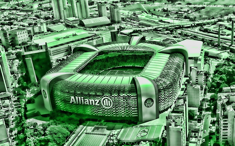 Allianz Parque, creative, Palmeiras Stadium, aerial view, artwork, soccer, Palestra Italia Arena, football stadium, Palmeiras arena, Brazil, SE Palmeiras, HD wallpaper