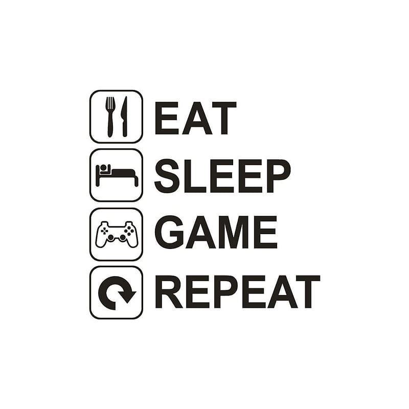 New Fashion Repeat Eat Sleep Game Removable Art Vinyl Mural DIY Home Living Room Kids Room Funny Mural Decor. Wall Stickers, HD phone wallpaper
