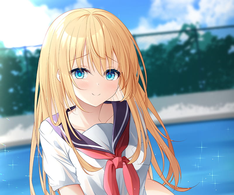 Anime Girl Blonde Blue Eyes Hd Wallpaper Peakpx 7904