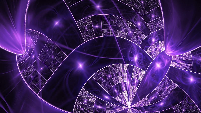 Purple Glittering Stars Spiral Shape Abstract, HD wallpaper