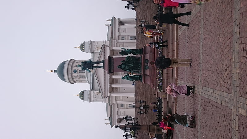 people walking near Helsinki Cathedral during daytime, HD wallpaper
