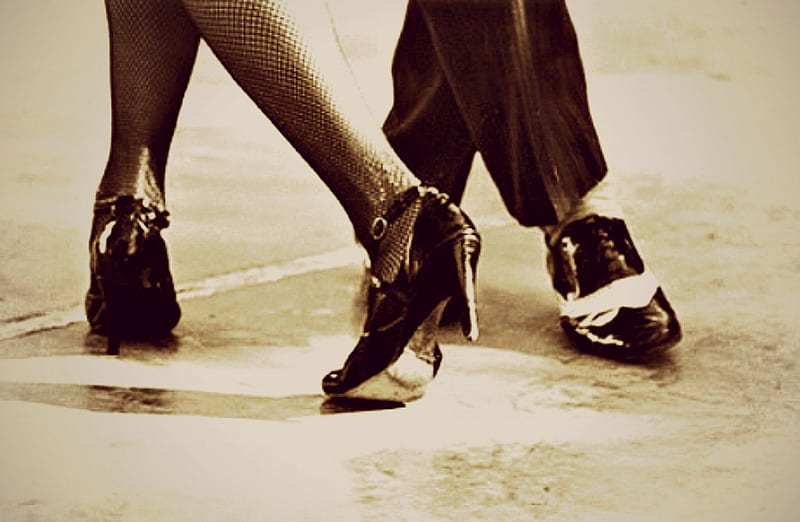 Tango, stiletto, legs, black, man, woman, retro, shoe, dance, vintage, HD wallpaper
