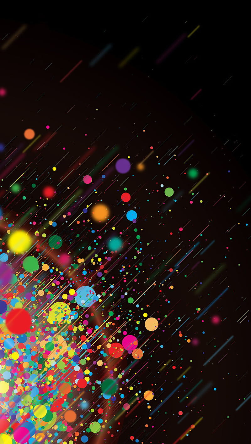 Rainbow Splash, abstract, art, bokeh, color, dark, vibrant, HD phone wallpaper