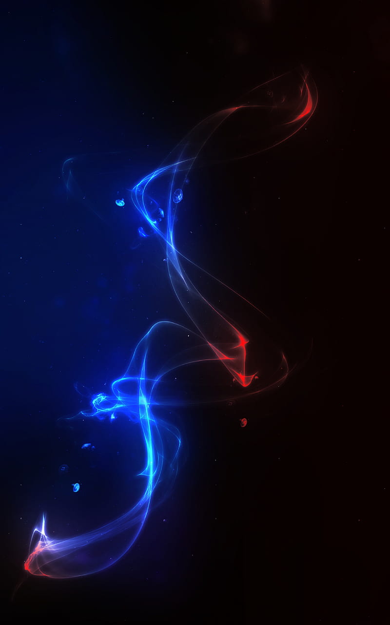 energy, glow, abstraction, blue, red, HD phone wallpaper