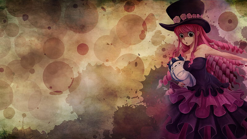 One Piece Perona Wearing Dark Pink Gown WithTony Anime, HD wallpaper