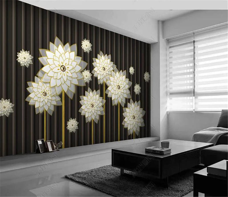 Home Decor 3D Modern Simple Stereo White Floral TV Background Digital Printing Moisture Wall Paper From Yunlin189, $9.73, HD wallpaper