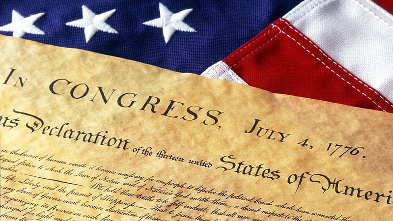 Declaration of Independence, document, United States, 1600x900, historic, HD wallpaper