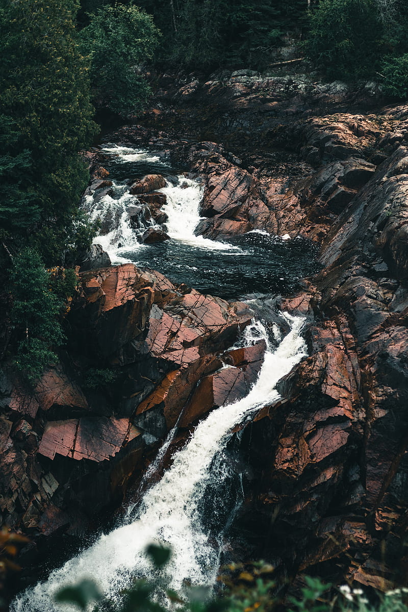 rocks, river, body of water, nature, HD phone wallpaper