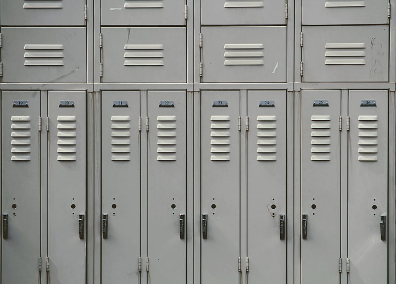 gray metal locker, HD wallpaper