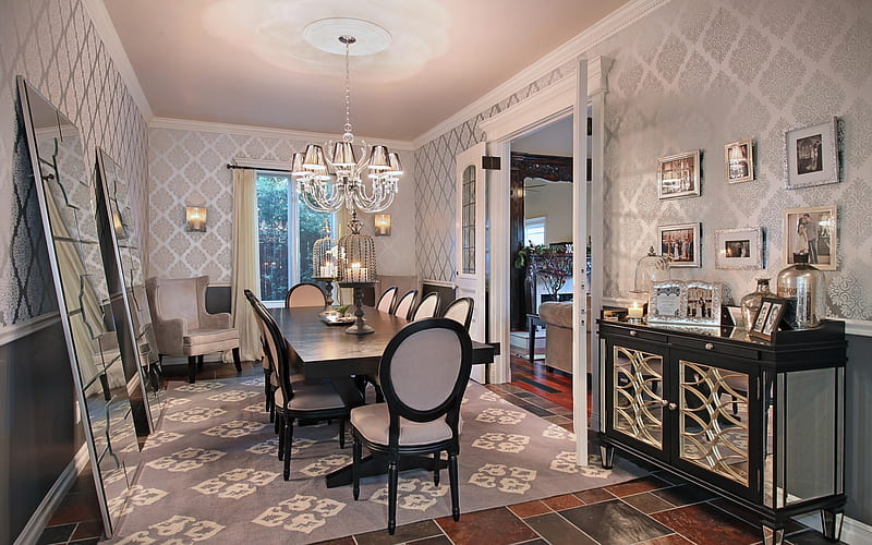 Modern stylish interior design dining room, classic style, luxurious  interior, HD wallpaper | Peakpx