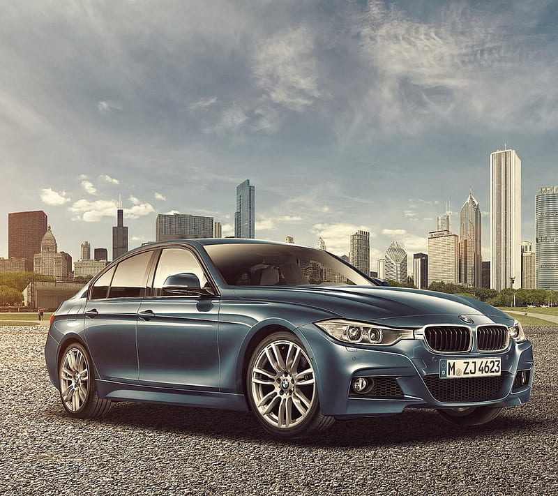 BMW, blue, f30, r, sedan, series, speed, HD wallpaper