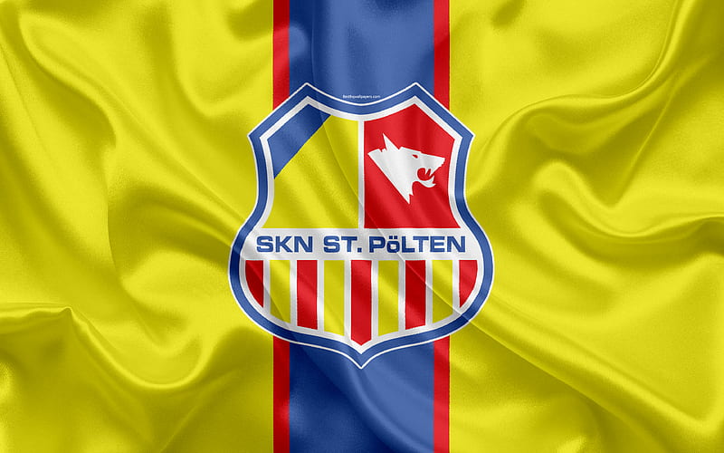 St Polten FC Austrian football club, emblem, logo, Austrian Bundesliga, Austrian football championship, football, St Polten, Austria, silk texture, HD wallpaper