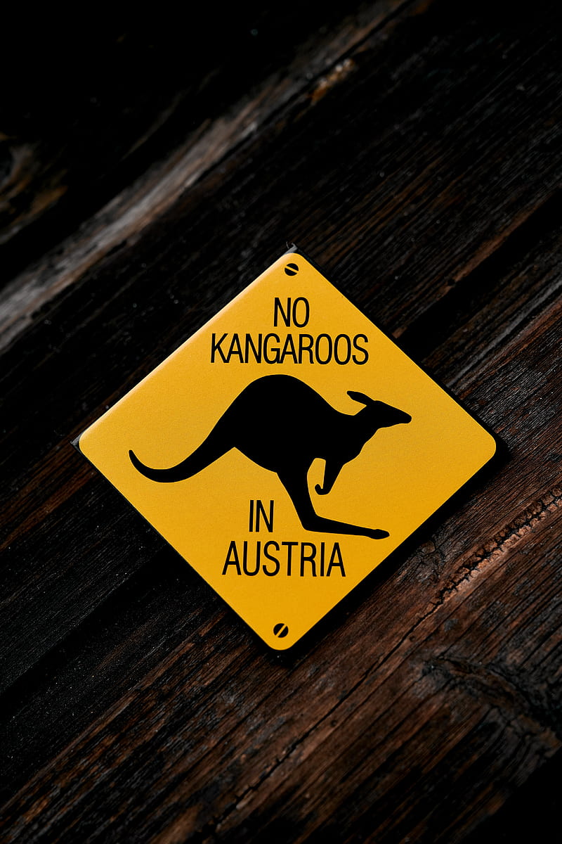 inscription, sign, kangaroo, wooden, HD phone wallpaper