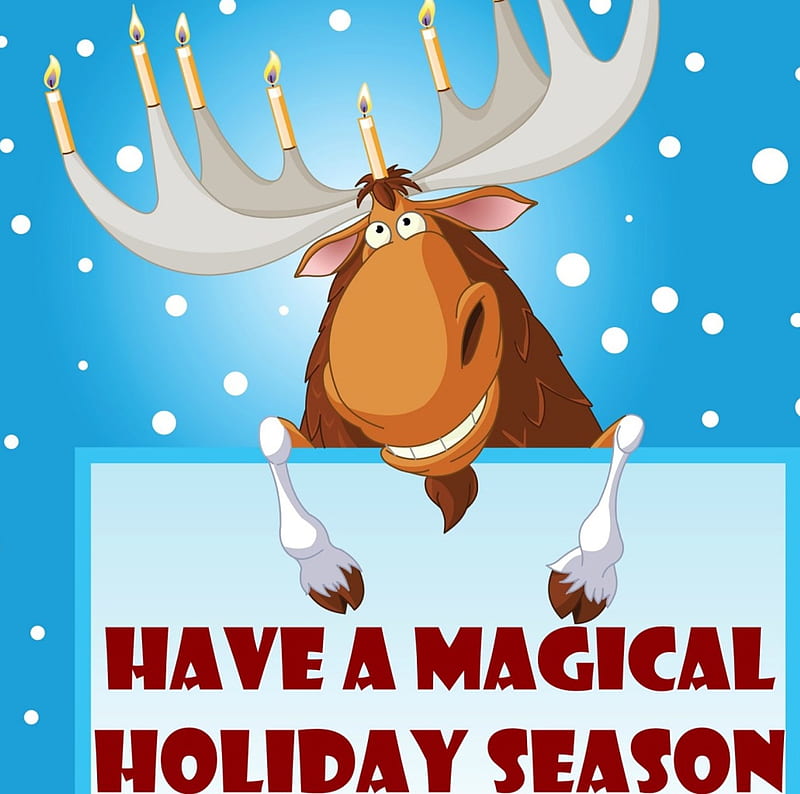 Holiday season, candle, moose, christmas, holiday, greeting, HD wallpaper