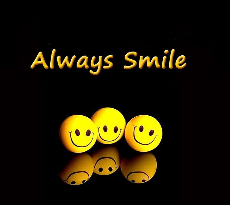 Always Smile, black, fun, sayings, signs, yellow, HD wallpaper