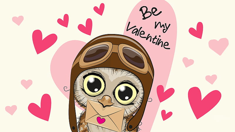 Valentine Cute Owl, owl, romantic, holiday, valentine, corazones, cute,  Valentines Day, HD wallpaper | Peakpx