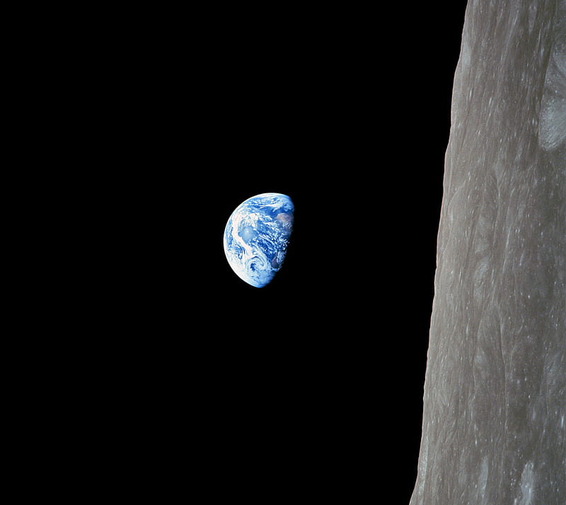 Earthrise, earth, moon, nasa, space, surface, HD wallpaper