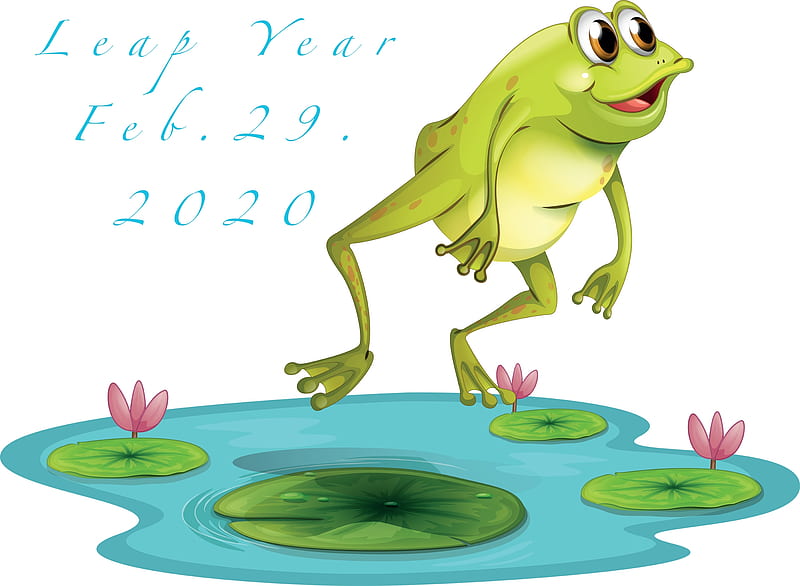 Leap Year - Frog, pond, pretty, frog, lilies, year, jump, illustration, leap, HD wallpaper