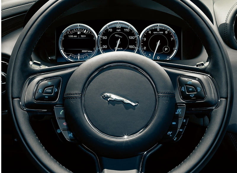 2010 Jaguar XJ - Steering Wheel, car, HD wallpaper