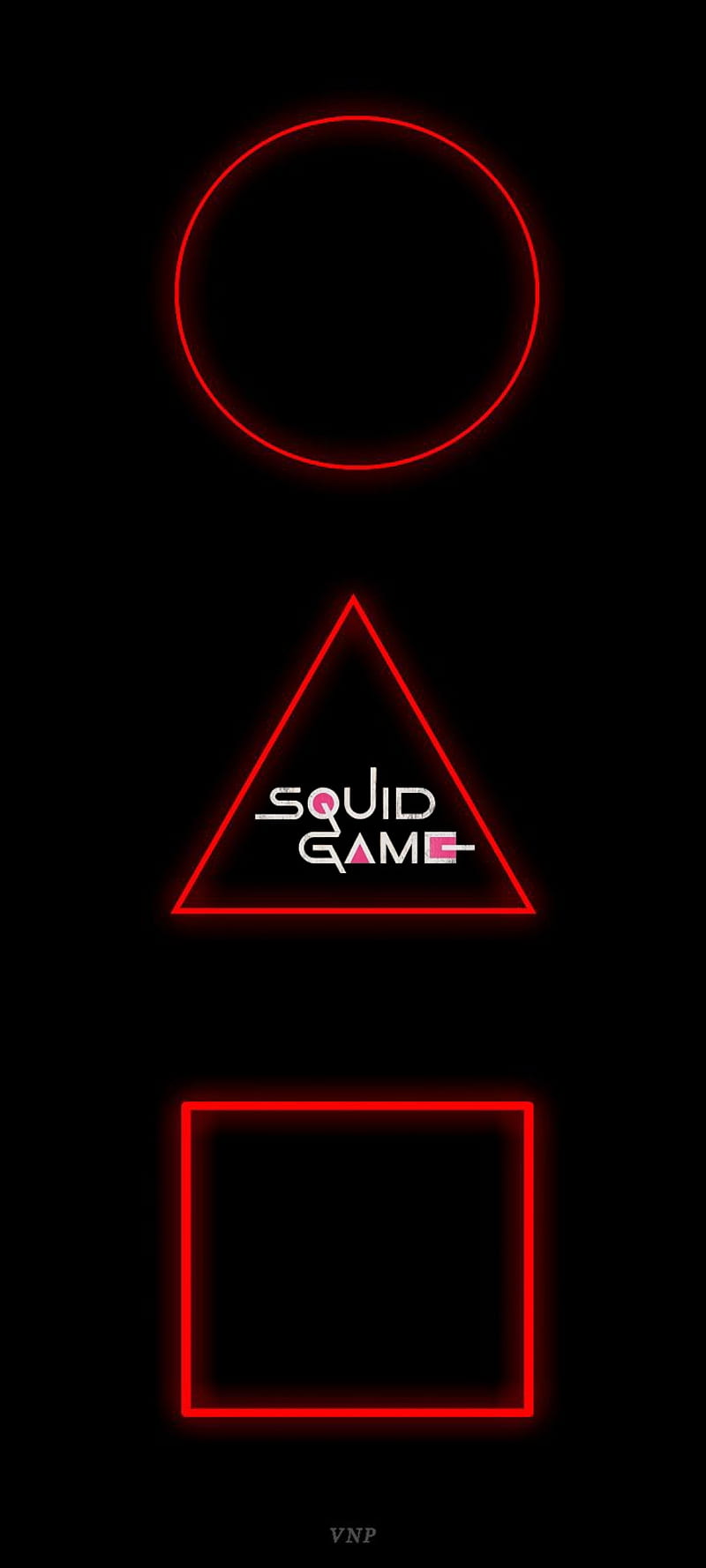Squid game, red, neon, HD phone wallpaper