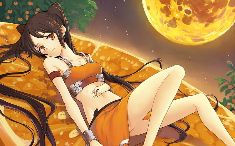 Orange Girl-Anime characters, HD wallpaper