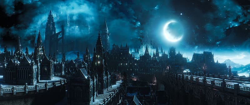 Sky, Night, City, Video Game, Dark Souls, Dark Souls Iii, HD wallpaper