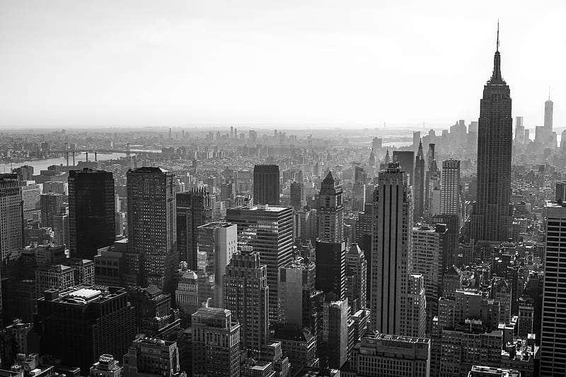 Grayscale graphy of New York City, HD wallpaper | Peakpx