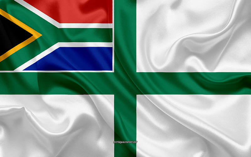 Flag of South African Navy silk texture, silk flag, South African Navy Flag, White flag, South African Navy, HD wallpaper