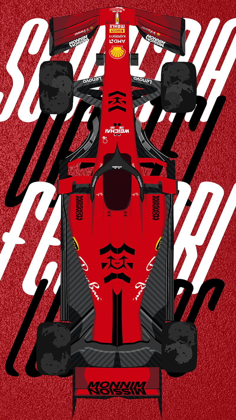 Scuderia Ferrari, red, art, car, vettel, illustration, f1, history,  Leclerc, HD phone wallpaper | Peakpx