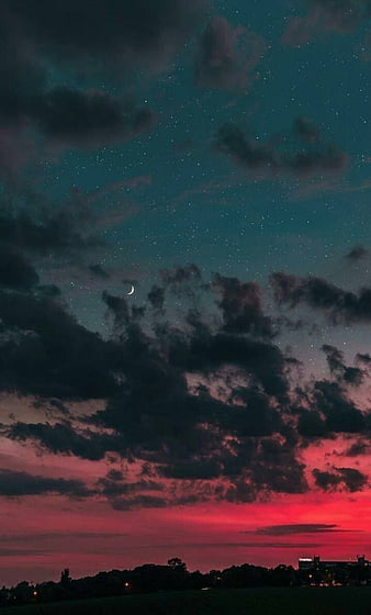 Aesthetic night sky, clouds, pastel, sunset, HD phone wallpaper