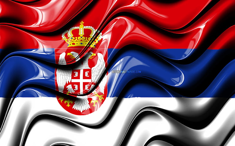Serbian flag Europe, national symbols, Flag of Serbia, 3D art, Serbia, European countries, Serbia 3D flag, HD wallpaper