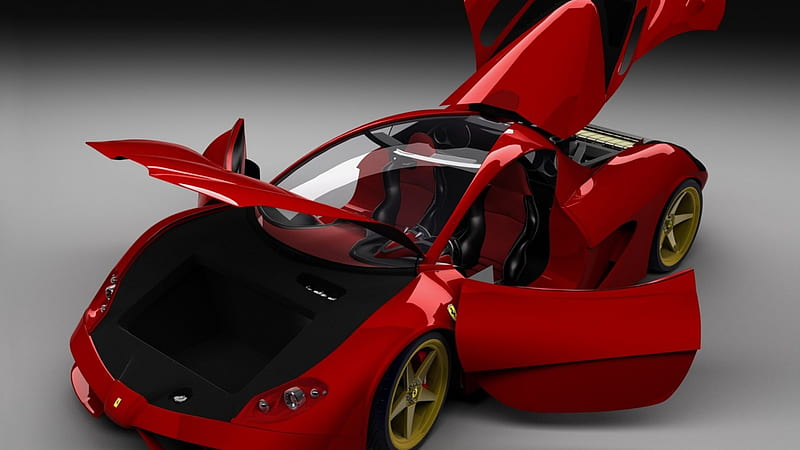 Ferrari_Aurea_Berlinetta_Doors_Open, red, super, wonderful, see, long, racing, ccare, carros, nice, awesome, fir, ferrari-aurea-berlinetta-doors-open, HD wallpaper