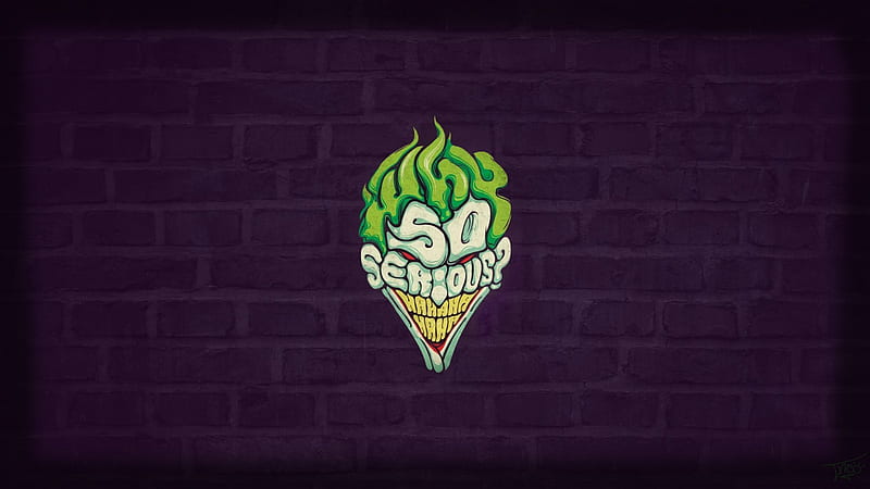 So Serious Joker, joker, art, typography, HD wallpaper