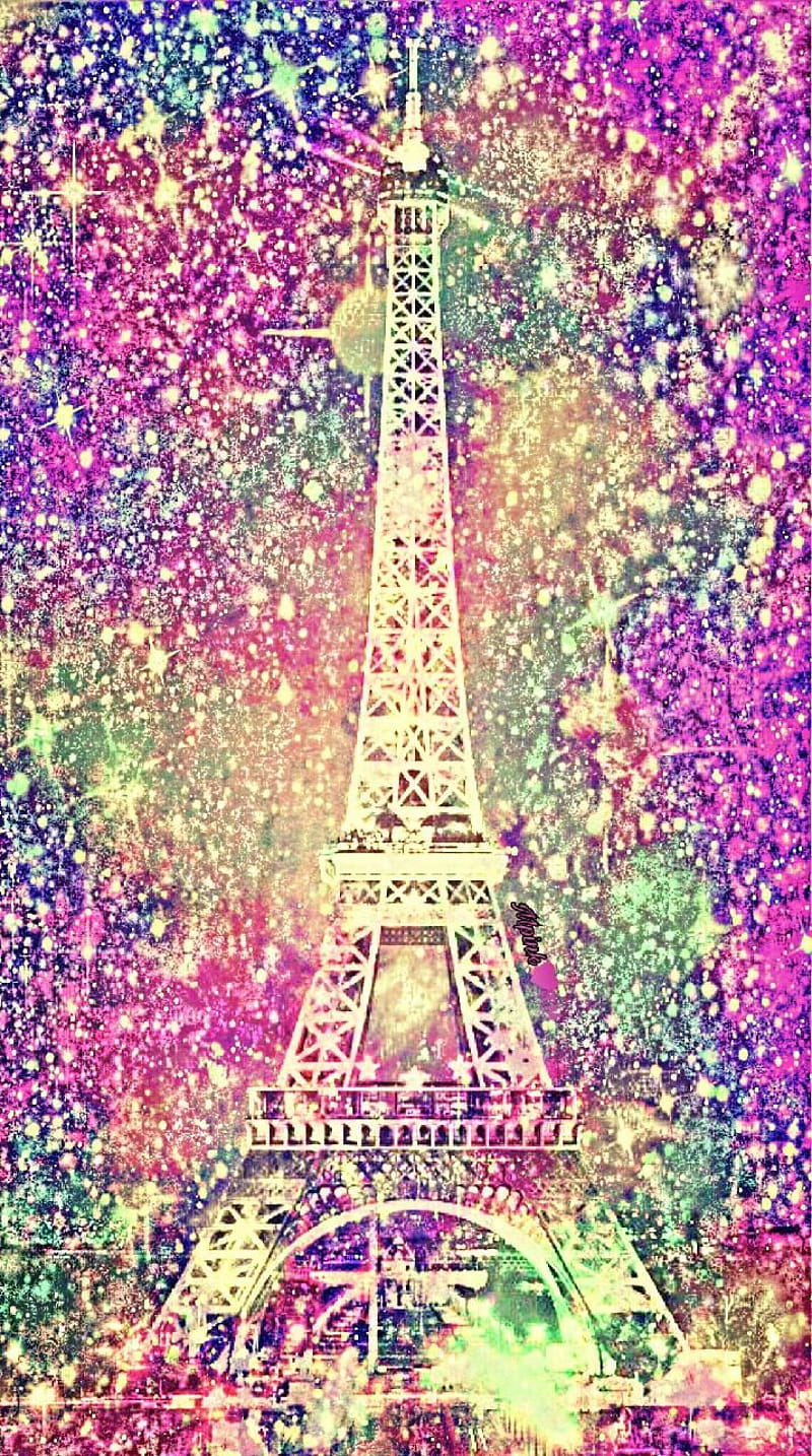 Gold Eiffel Tower Galaxy #android #iphone # #galaxy #sparkle #glitter # ...