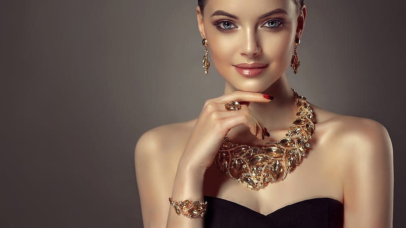 Pretty woman, Jewellery, Model, Makeup, graph, HD wallpaper
