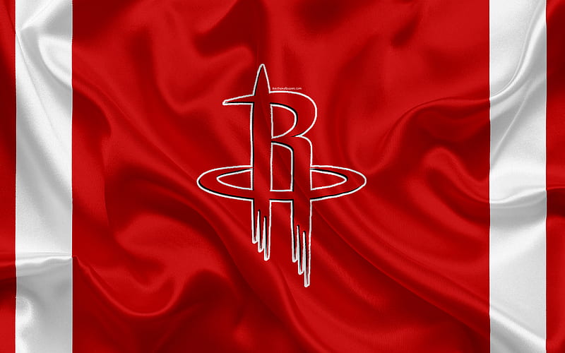 Houston Rockets, Basketball Club, NBA, emblem, logo, USA, National Basketball Association, Silk Flag, Basketball, Houston, Texas, US Basketball League, Southwest Division, HD wallpaper
