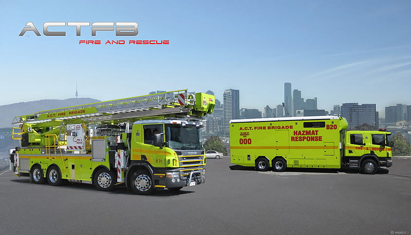 A.C.T. Fire Brigade - B31 & B20, fire engine, fire trucks, australia, canberra, fire truck, fire engines, HD wallpaper