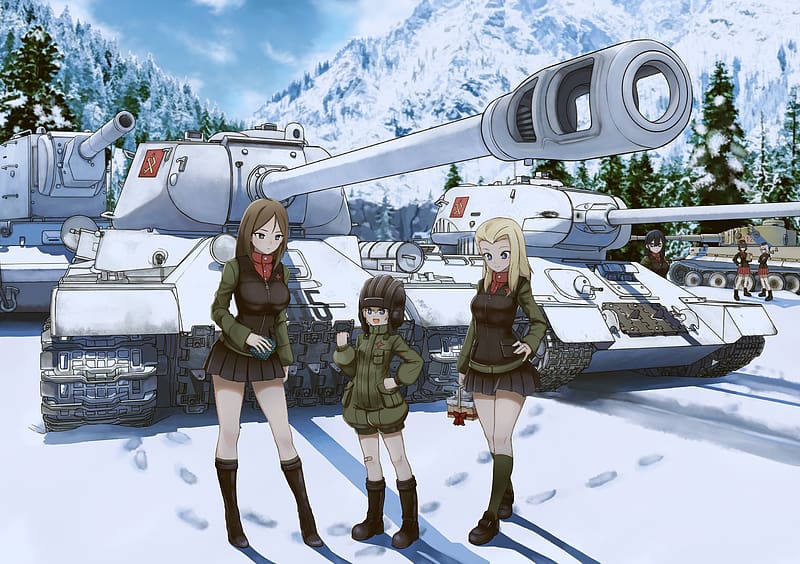 Anime, Girls Und Panzer, Erika Itsumi, Maho Nishizumi, Clara (Girls Und Panzer), Katyusha (Girls Und Panzer), Nonna (Girls Und Panzer), HD wallpaper