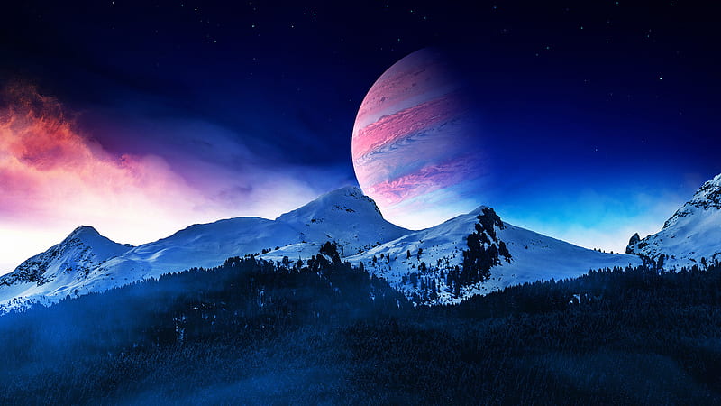 Wallpaper : 1366x768 px, mountain, planet, science fiction 1366x768 - -  676412 - HD Wallpapers - WallHere