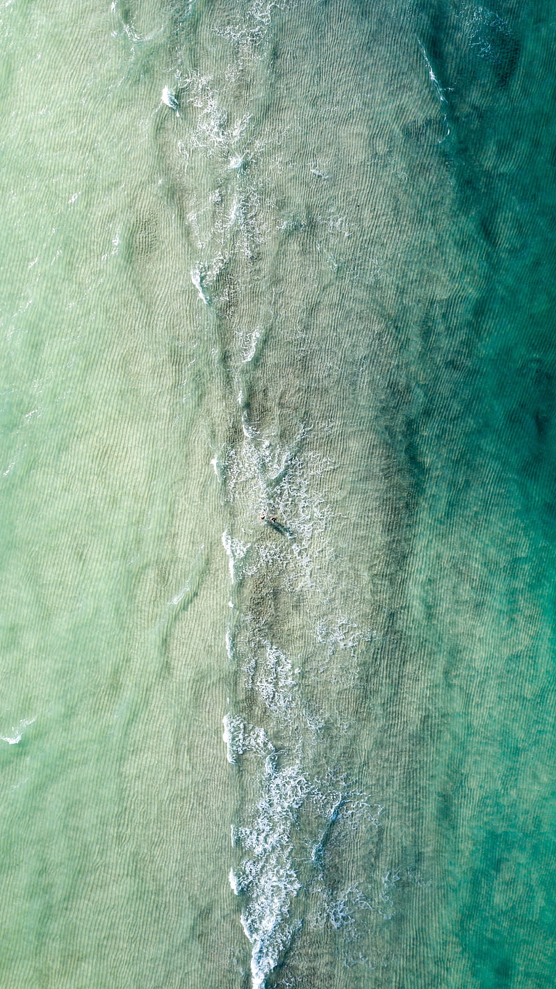 sea, water, aerial view, waves, HD phone wallpaper