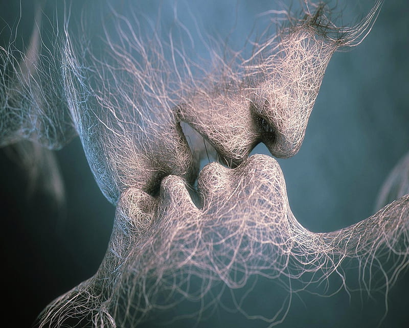Love Wires, couple, face, kiss, kissing, love, romance, HD wallpaper