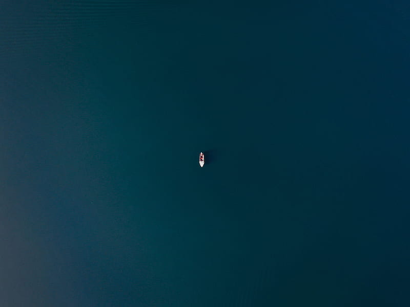 aerial view, boat, water, HD wallpaper