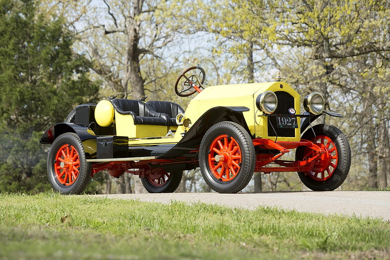 Falcon Knight 10 Speedster 1927, masina, retro, red, 1927, cart, yellow, Falcon Knight 10 speedster, vintage, HD wallpaper