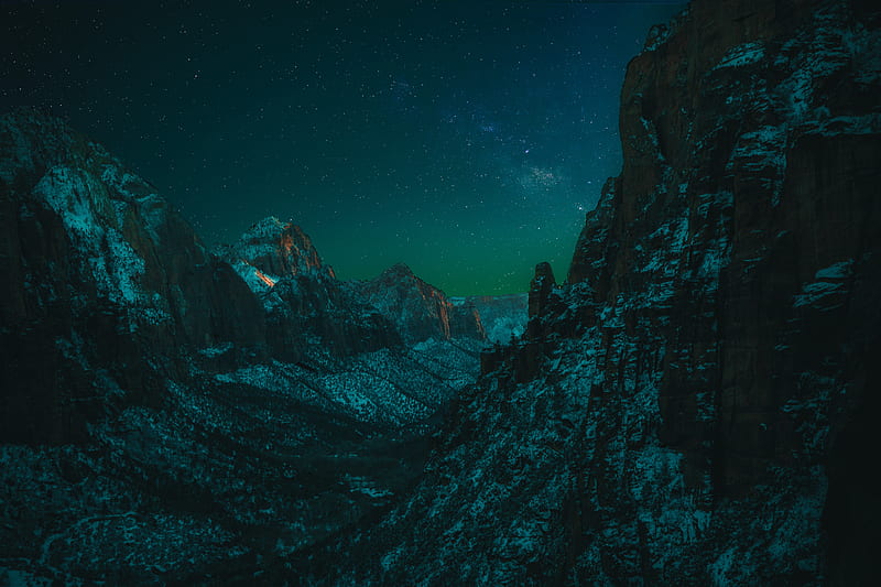 Starry Night In Zion National Park , national-park, nature, night, HD wallpaper