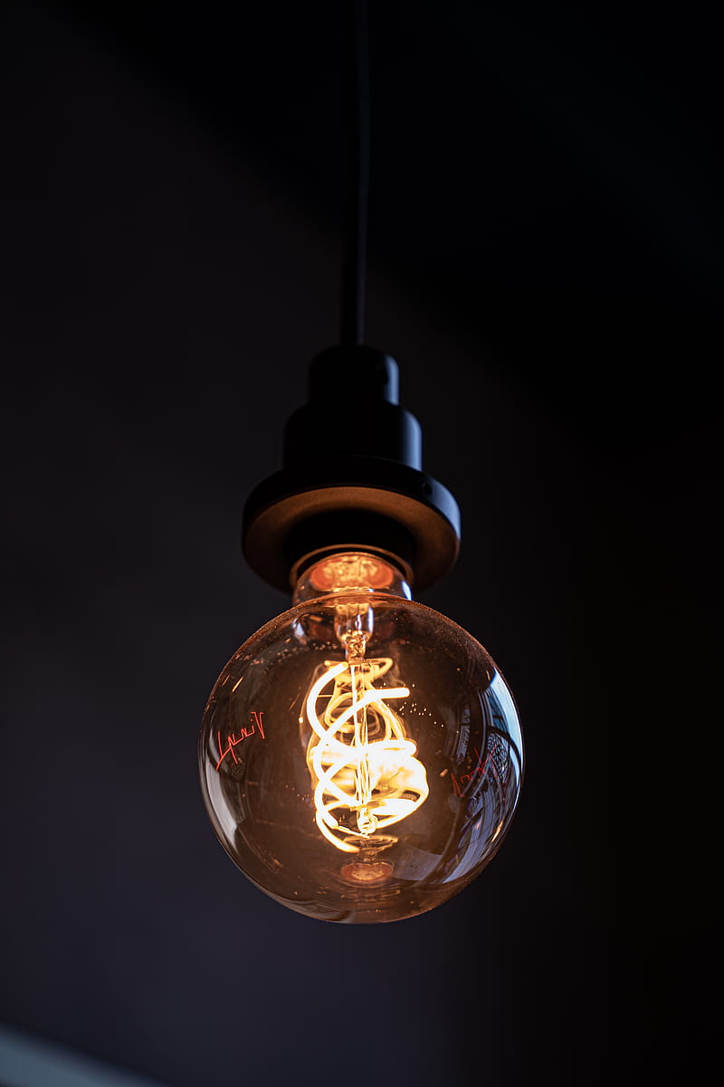incandescent lamp, light bulb, light, lighting, HD phone wallpaper