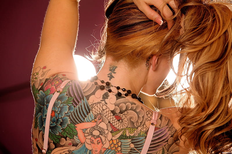 Girl shows her back tattoo, girl, her, tattoo, back, shows, HD wallpaper |  Peakpx