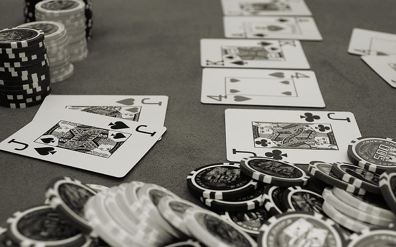 playing cards, poker, monochrome, casino concepts, poker table, games, poker cards, HD wallpaper