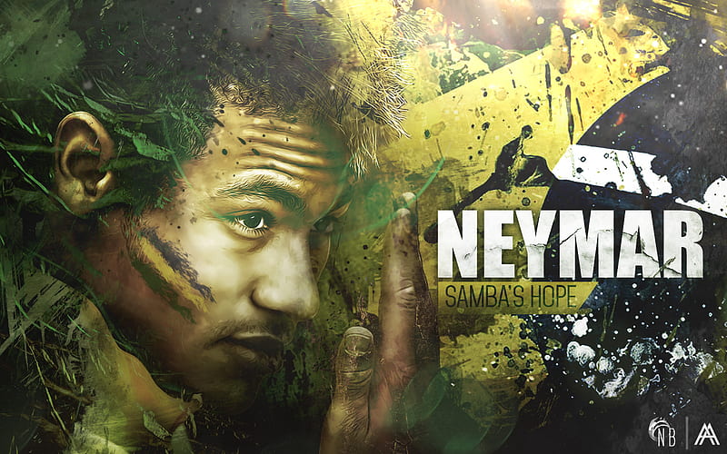 Neymar, fan art, creative, football stars, Brazil National Team, Coutinho, Neymar JR, soccer, grunge, Brazilian football team, HD wallpaper