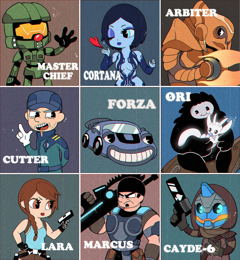 video games, Forza, Halo, Gears of War, Lara Croft, chromatic aberration, Cuphead (Video Game), Cuphead, Tomb Raider, HD phone wallpaper