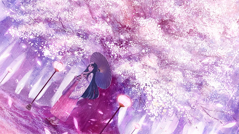 Sakura Dream, sakura, japan, japanese, flower, spring, kimono, pink, cherry blossom, HD wallpaper